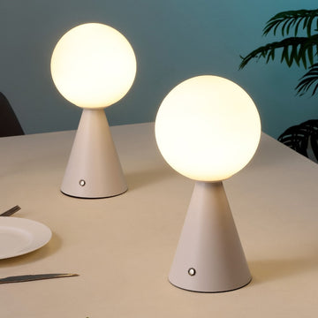 Macie 11.75" Modern Minimalist Globe Rechargeable/Cordless Dimmable Integrated LED Table Lamp with Touch Sensor